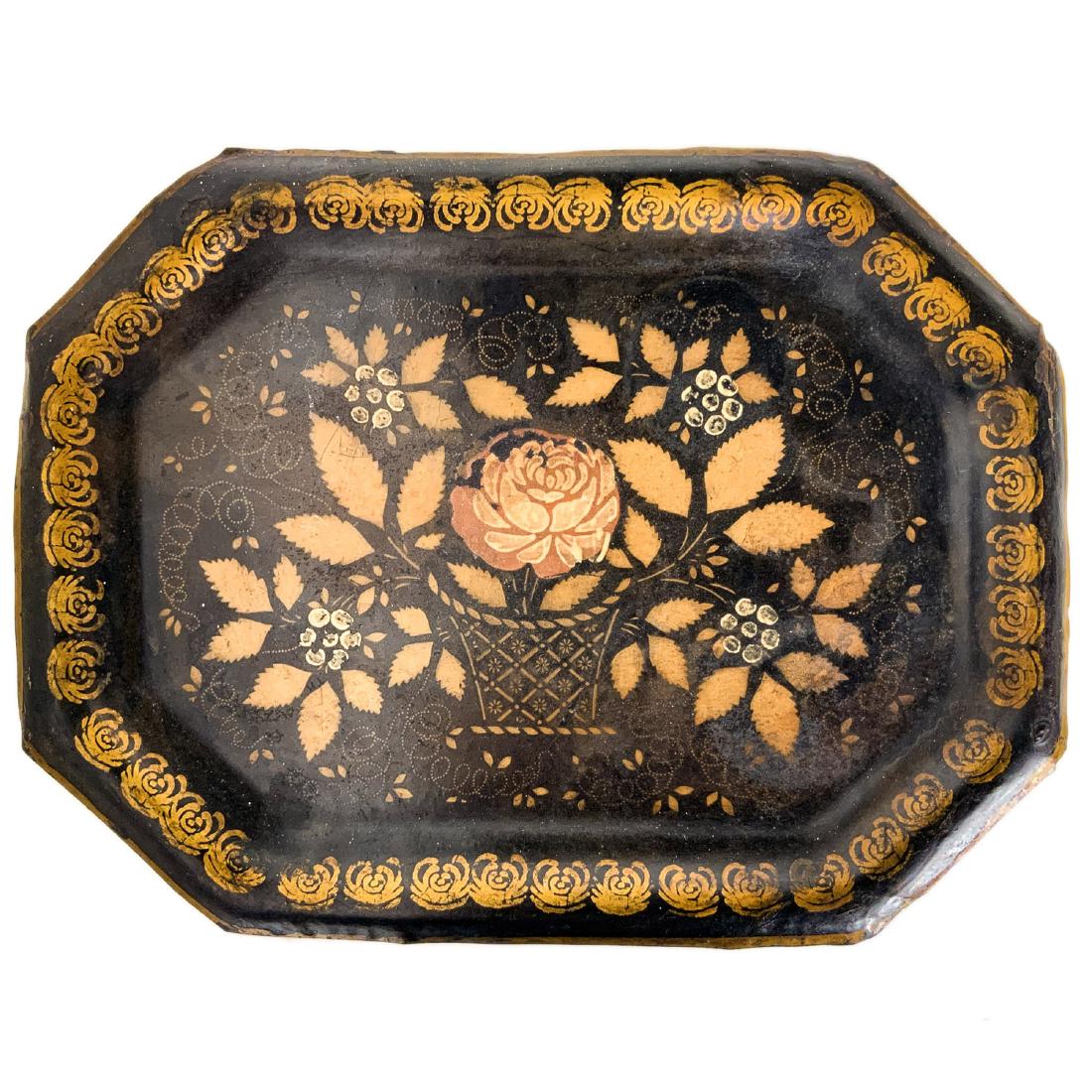 19th Century Stenciled Tole Tray (1 of 4)