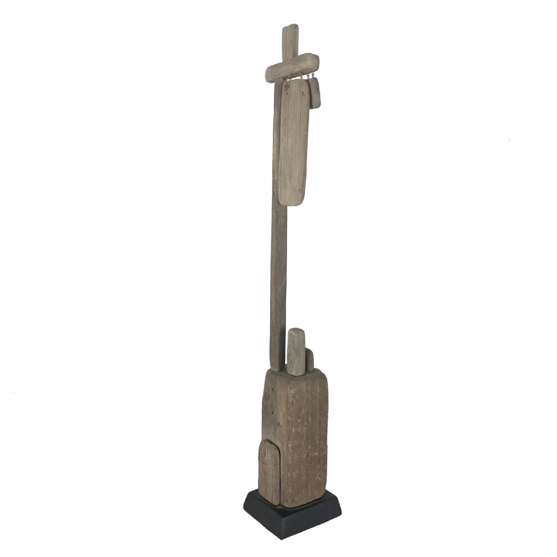 Signed Wood Sculpture Crafted by Hubert Long 1966: Wood and Metal Sculptured Piece by Artist / Constructivist Hubert Long 1966, SIGNED. 16 H $25 flat fee boxing, packing, insurance, tracking and shipping rate anywhere to U.S. or free pickup.
