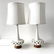 Pair Mid Century Ceramic White Lamps