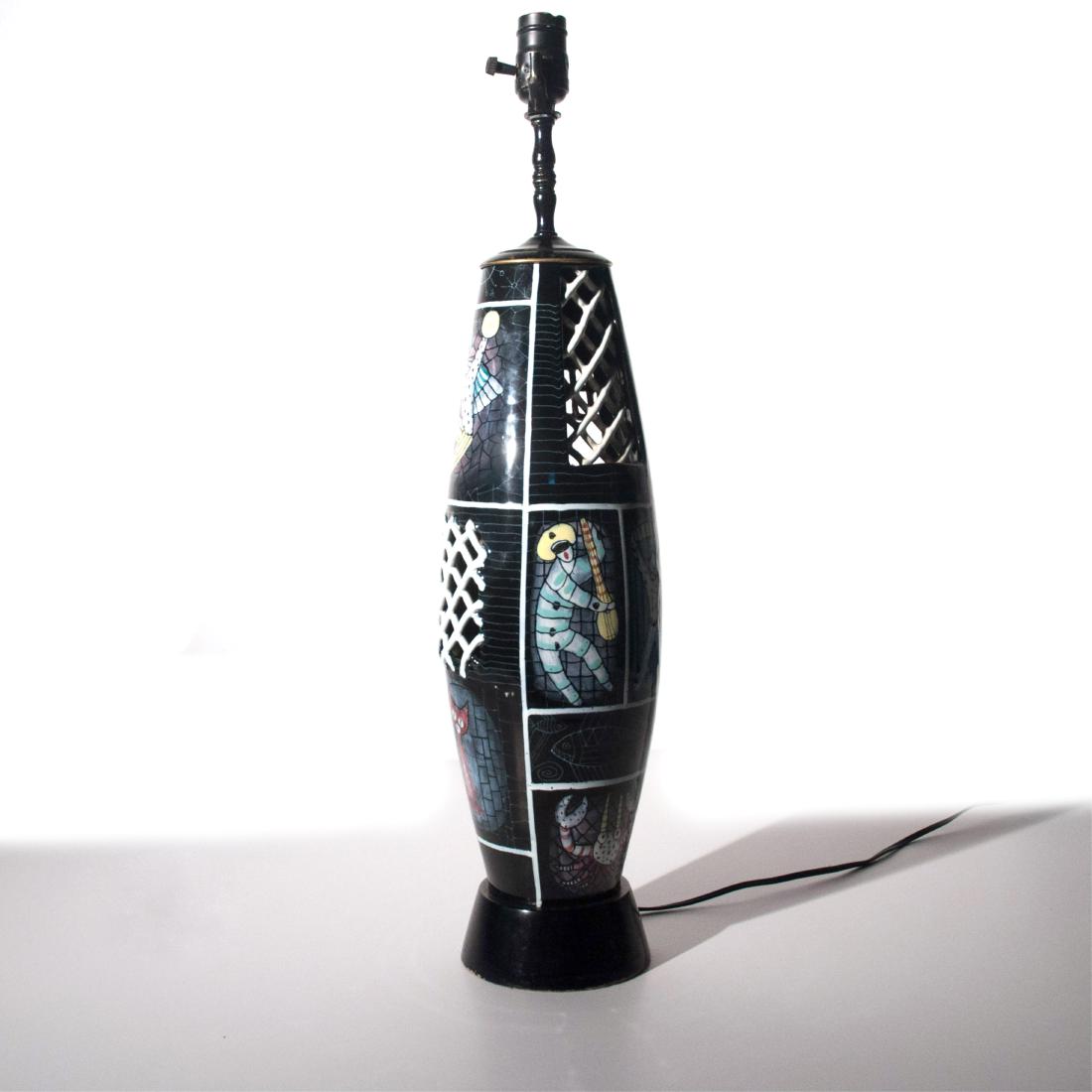 Vintage Italian Folk Style Vase/lamp conversion (1 of 9)