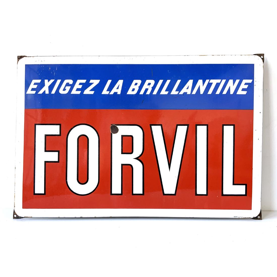 Large Vintage Enamel French FORVIL Sign (1 of 10)