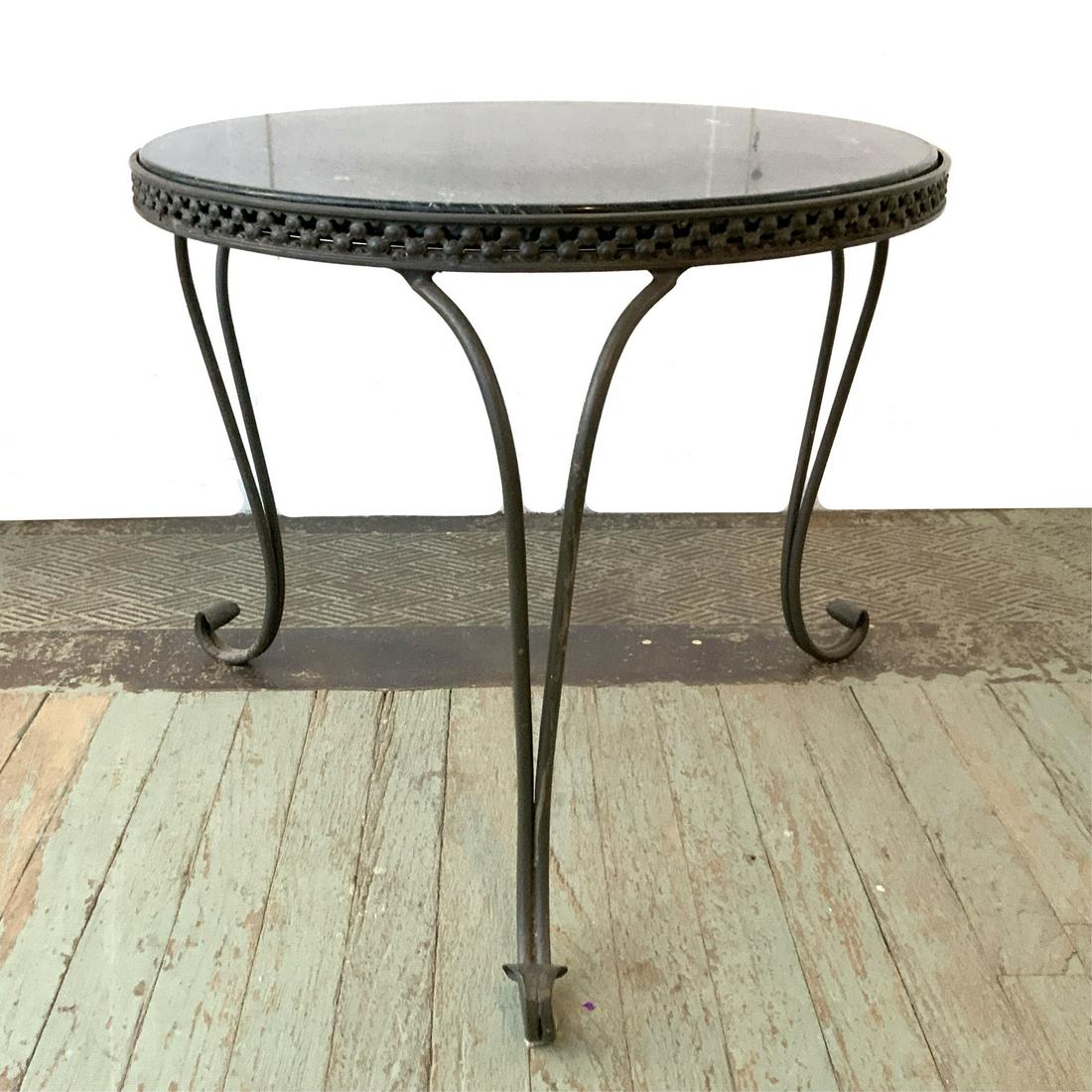 Green Marble and Iron Three Leg Table (1 of 5)