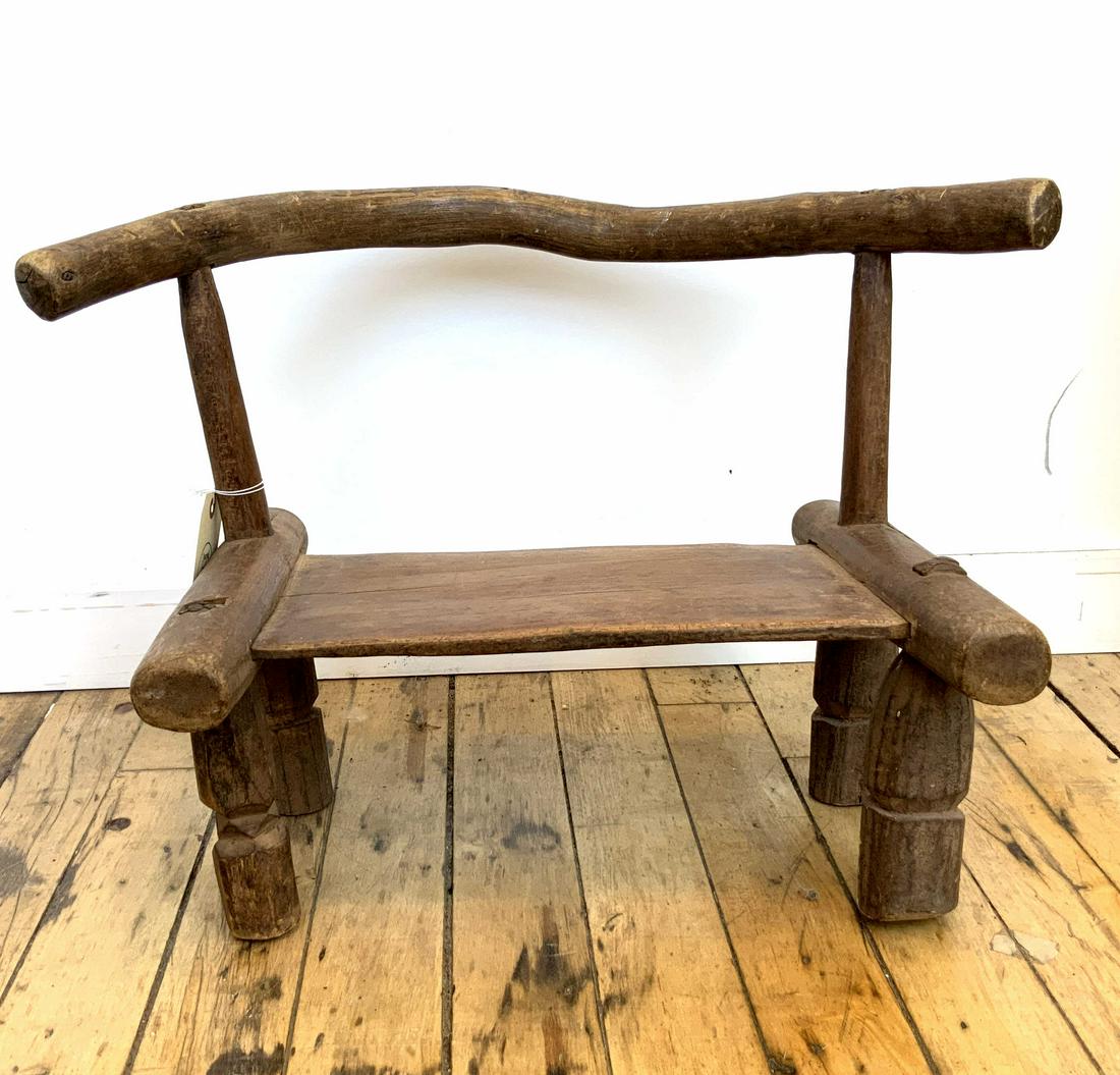 Antique African Tribal Wooden Stool: Antique African Tribal Wooden Stool from Dan Tribe / Ivory Coast Africa 24.5 w x 16.5 d x 16.5 h Seat 7.75 h $45 flat fee boxing, packing, insurance, tracking and shipping rate anywhere to U.S. or fre
