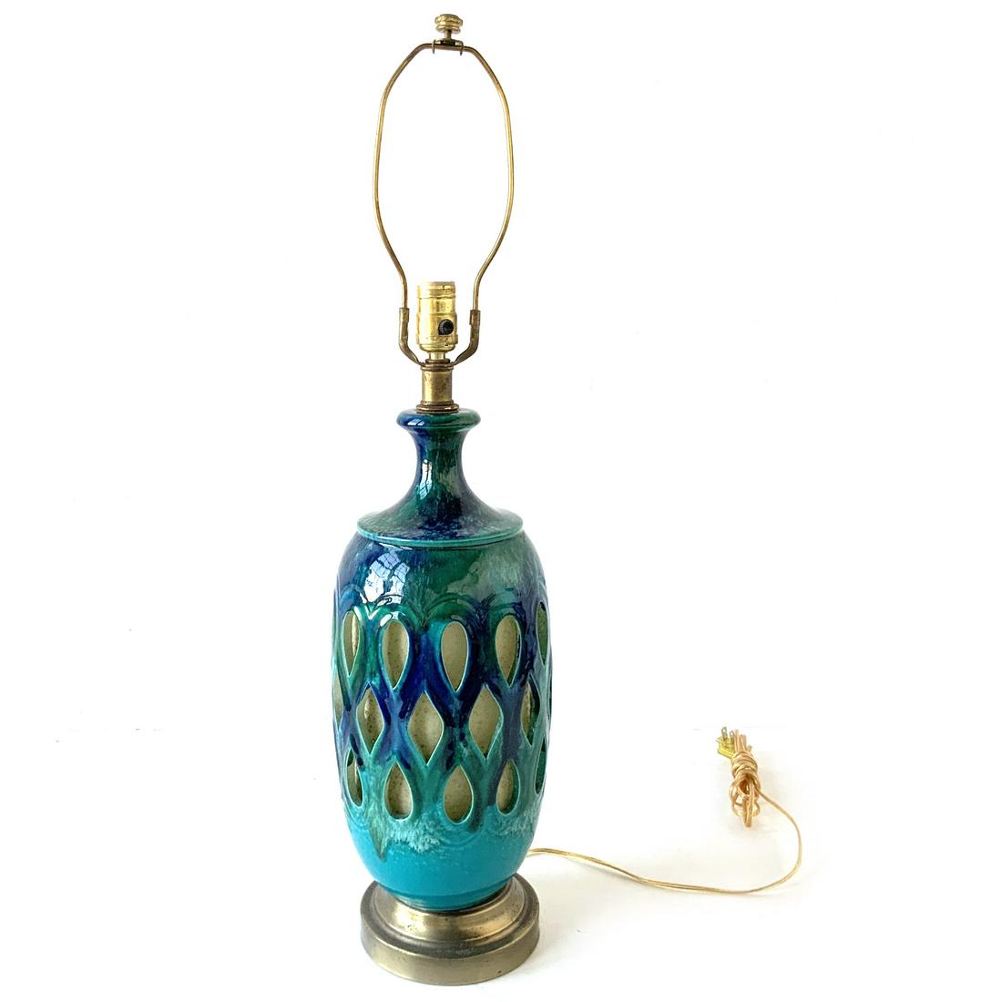 Green and Blue Glazed Contemporary Lamp (1 of 6)