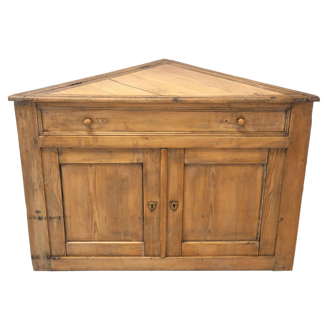 Antique English Pine 1/2 Corner Cabinet (1 of 11)