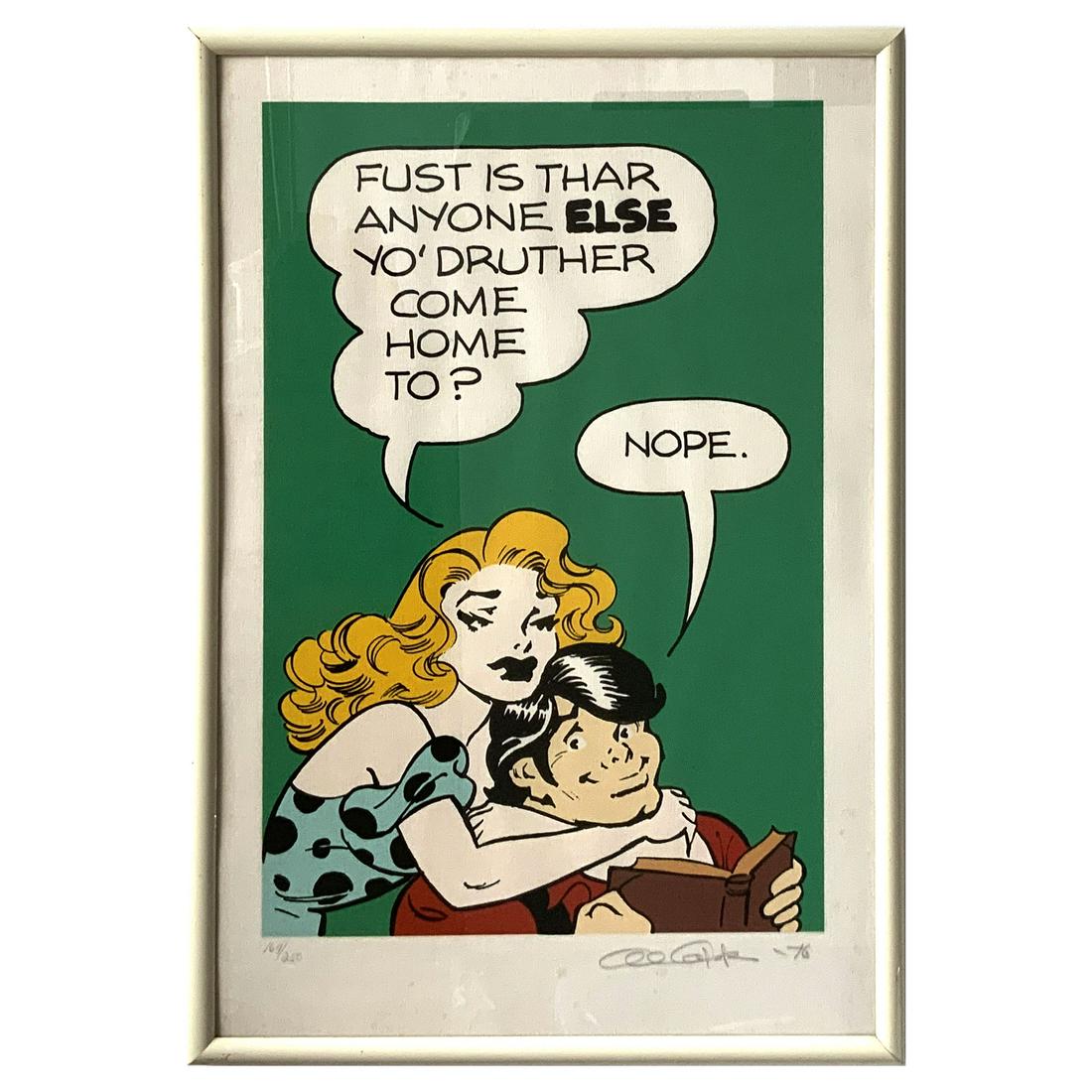 Al Capp Signed Lithograph Li'l Abner Daisy Mae: Signed 169/250 Lower Left in pencil and signed signature lower right Al Capp Circa 1975 - Alfred Gerald Caplin (September 28, 1909 â€“ November 5, 1979), better known as Al Capp, was an American