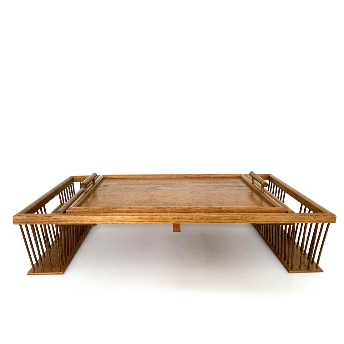 Mid Century Wooden Tray by Good Wood: Mid Century Wooden Tray by Good Wood in good condition. Bed table, bed tray, food tray. 30 w x 16.5 d x 6 h Due to the size/weight of this item, shipping will be calculated after sale. Buyer responsib