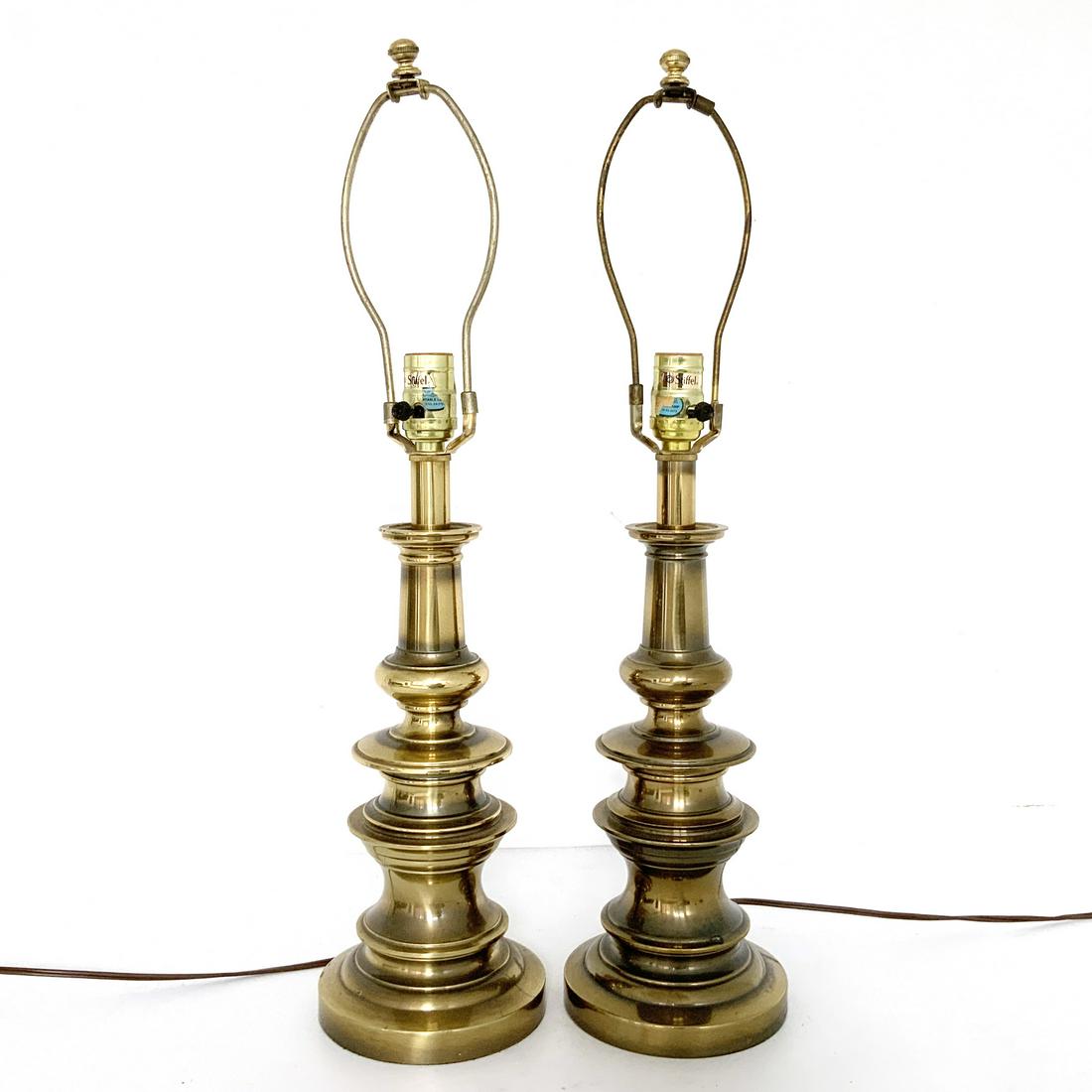 Pair Stiffel Brass Lamps 24 inch (1 of 6)