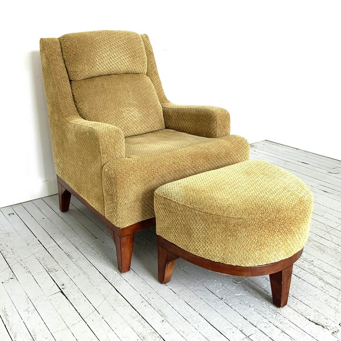 Contemporary Upholstered armchair w/ ottoman (1 of 8)