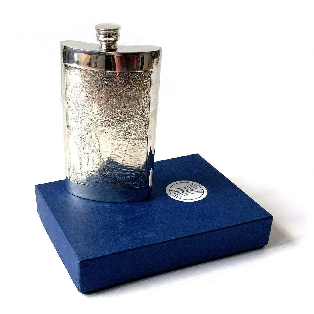 Orvis Fine Pewter Fisherman Hip Flask England (1 of 6)