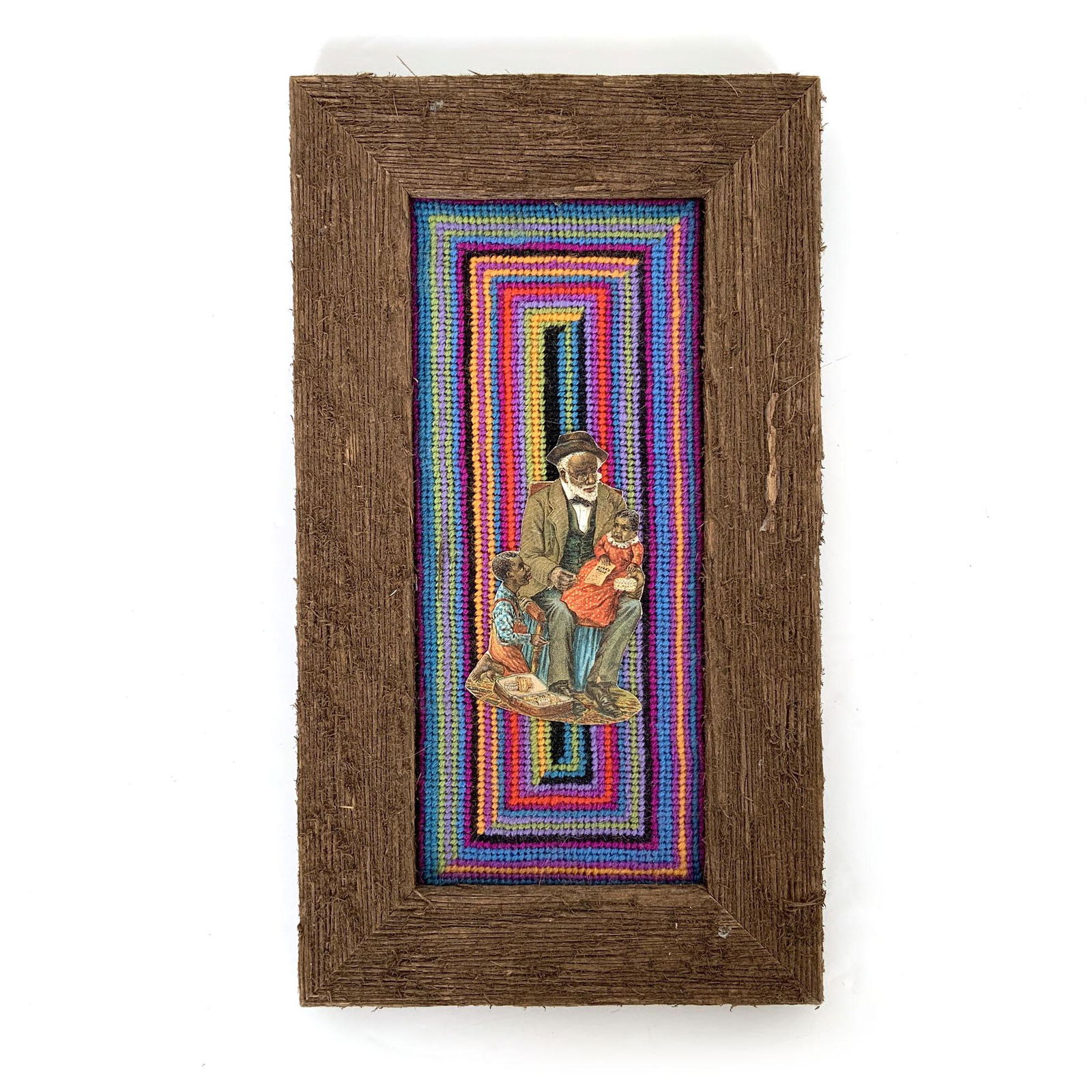 David Bell Folk Art Needlepoint Framed Original Artwork (1 of 4)