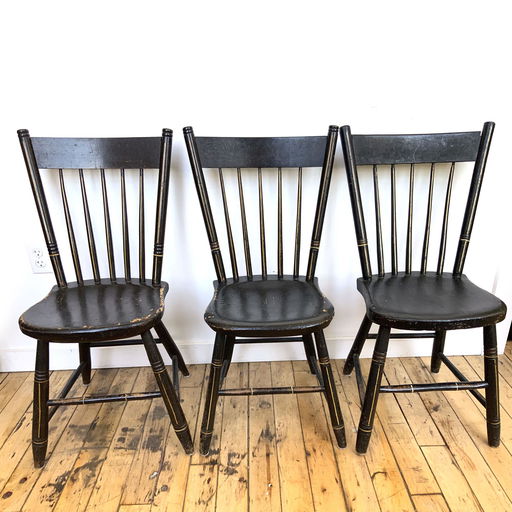 Three Antique Black Painted Chairs Sep 14 2019 Housatonic Three Antique Black Painted Chairs
