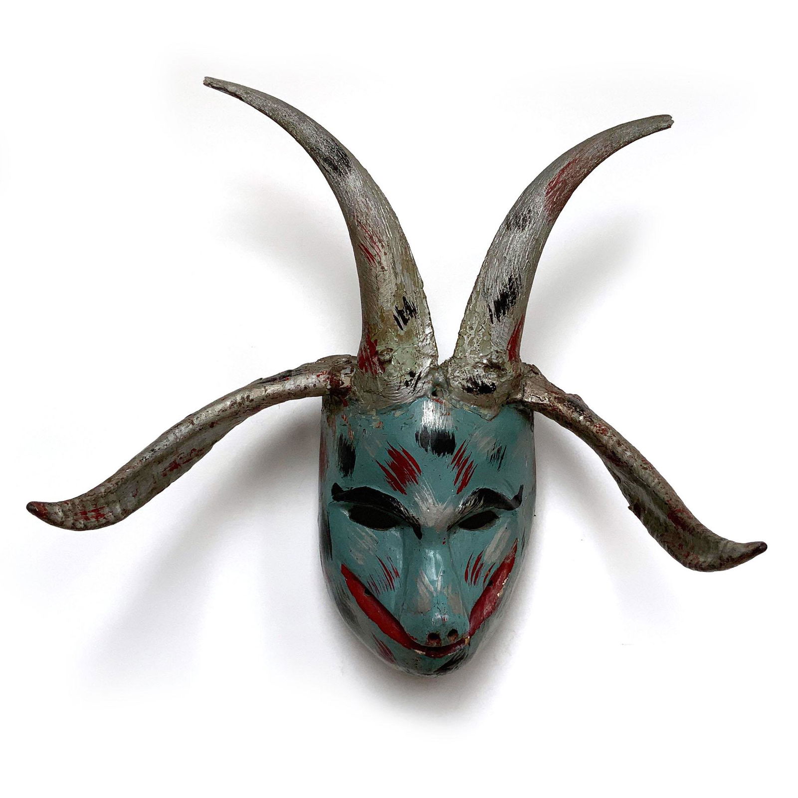 Vintage Mexican Dialbo Painted Mask Santa Queretaro (1 of 5)