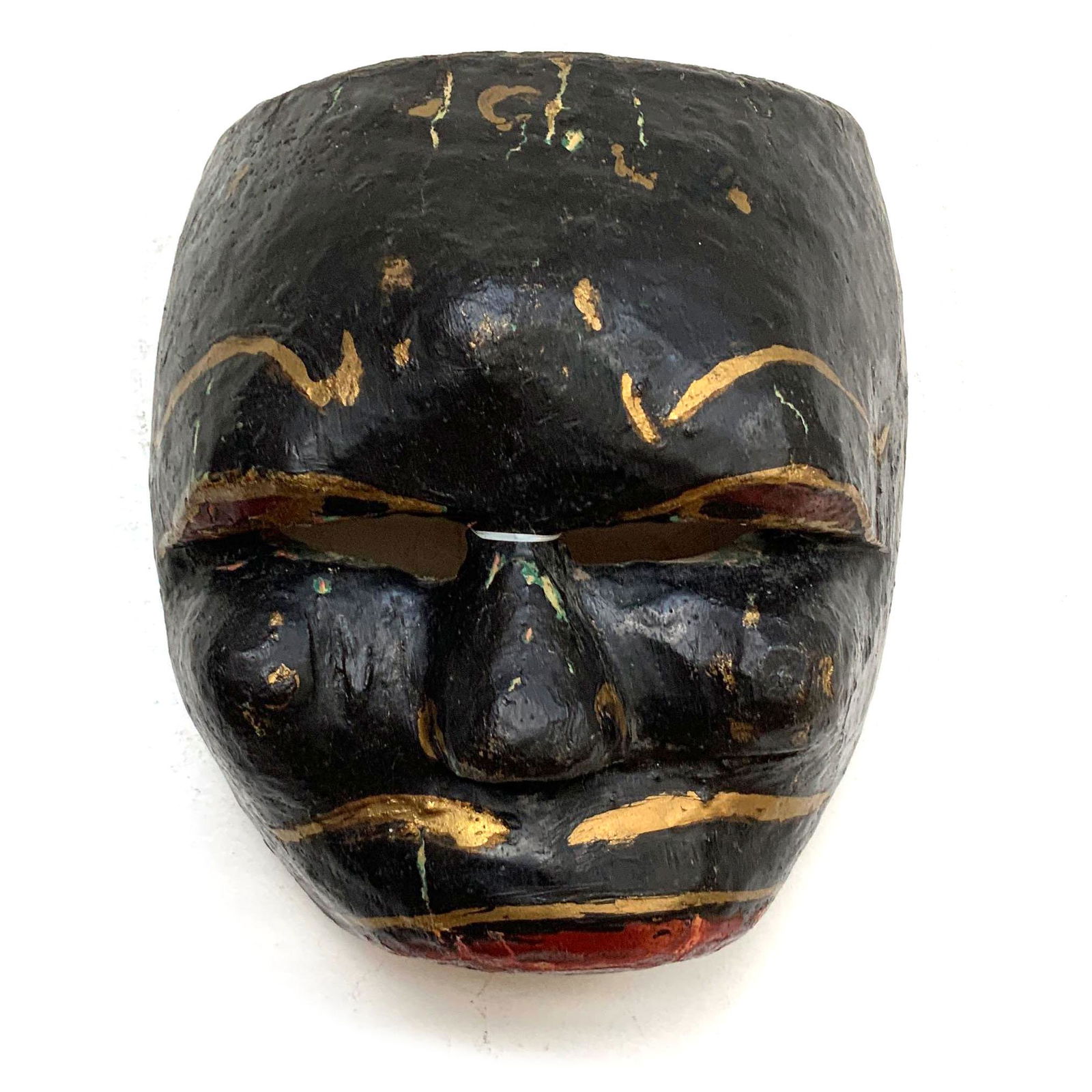 Vintage Topeng Black Carved Wood Theatre Mask from Java (1 of 4)