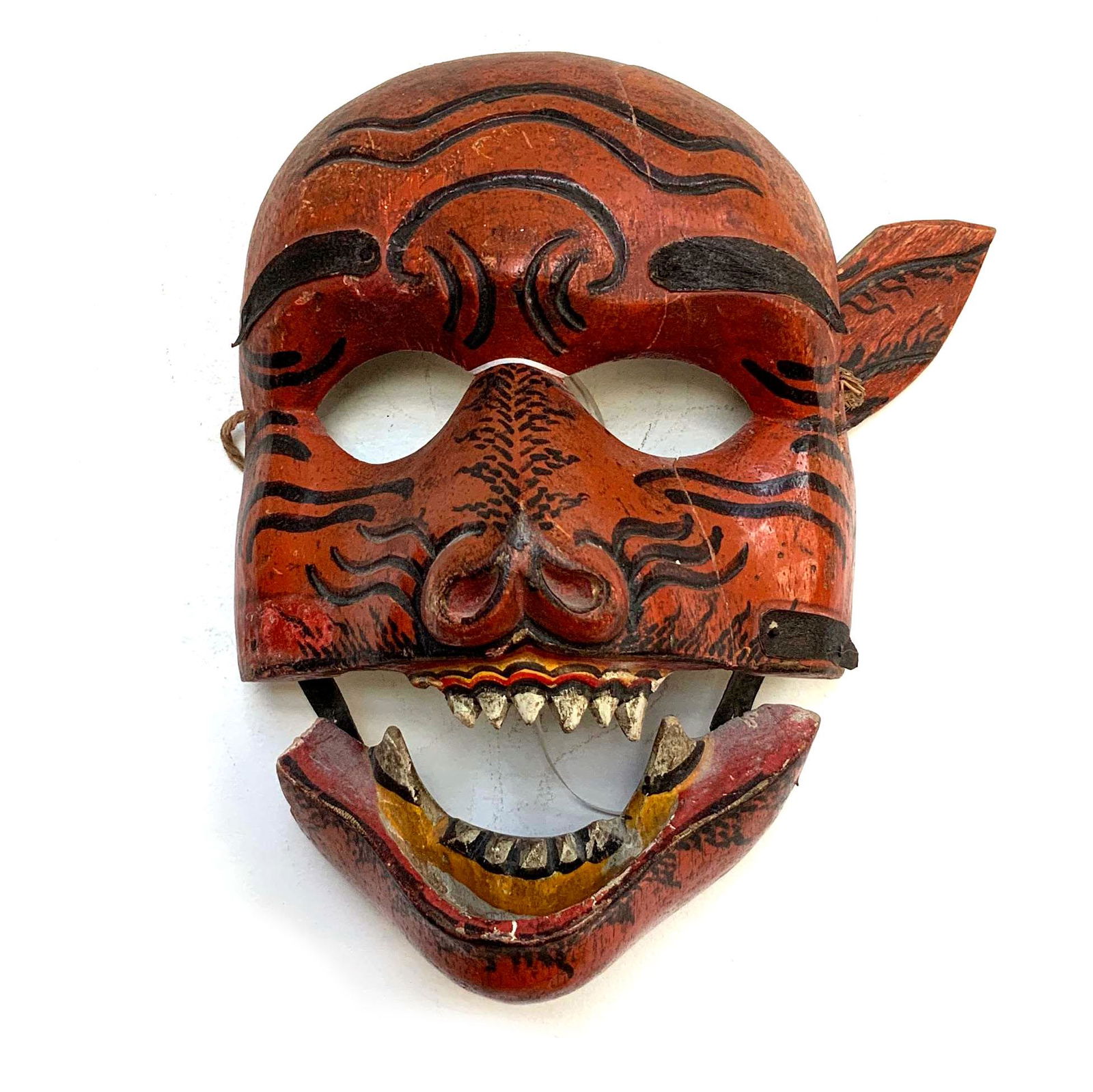 Vintage Wood Hand Carved Bali Dance Mask 2 Piece (1 of 4)