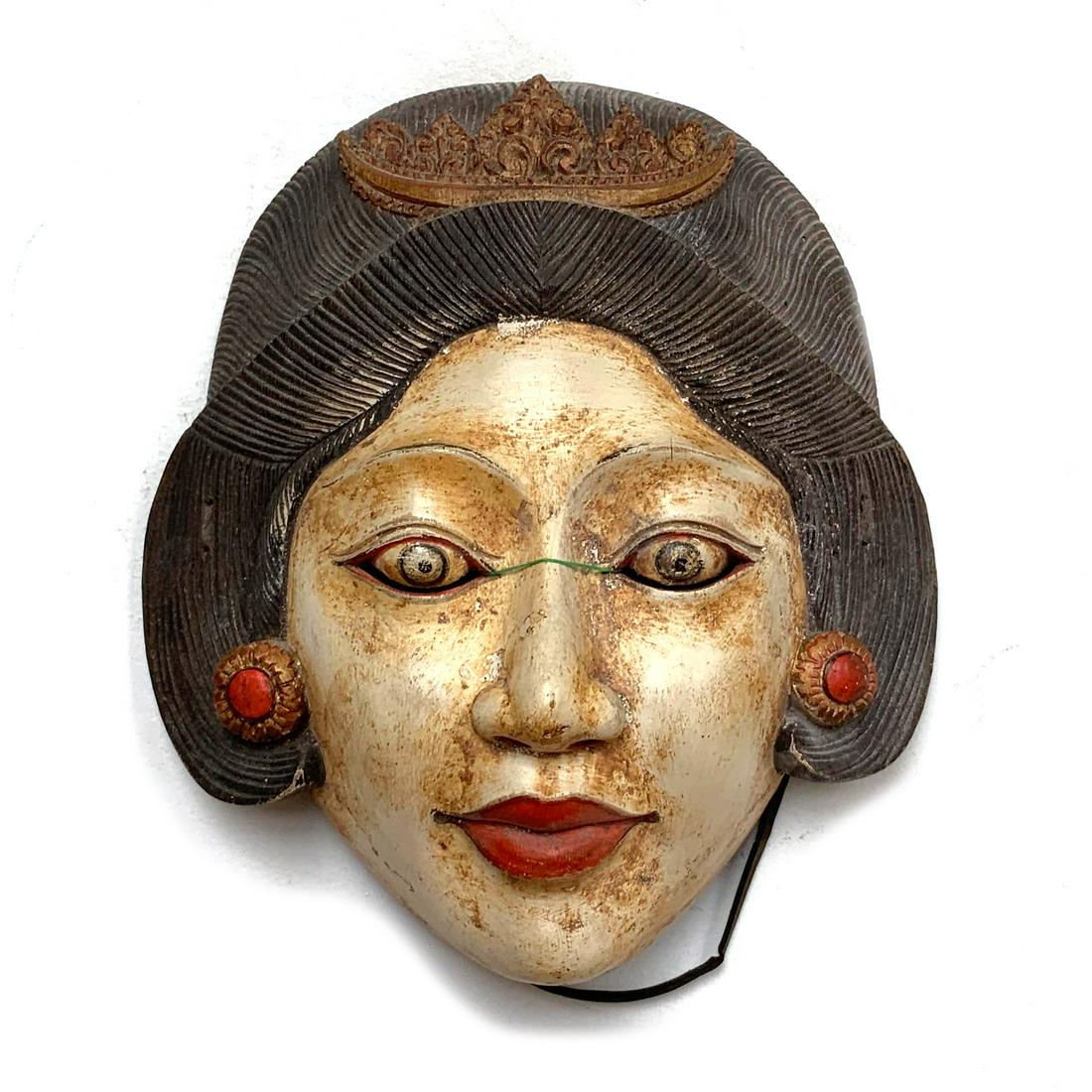 Vintage Balinese Female Figure Dance Mask (1 of 4)