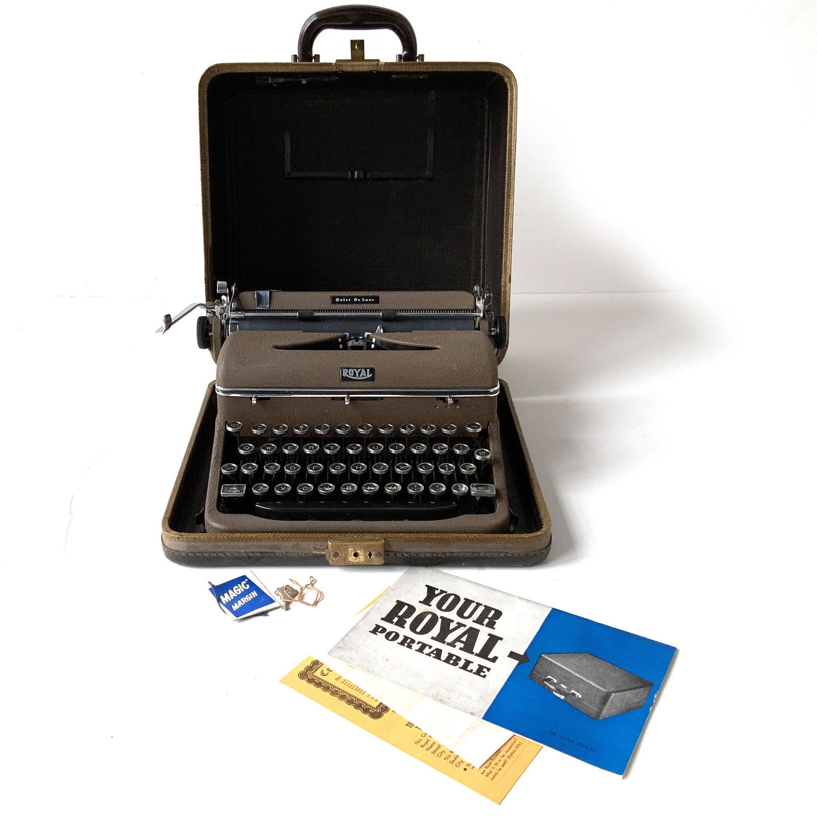 1941 Deluxe Glass Key Royal Typewriter with Case Papers (1 of 11)
