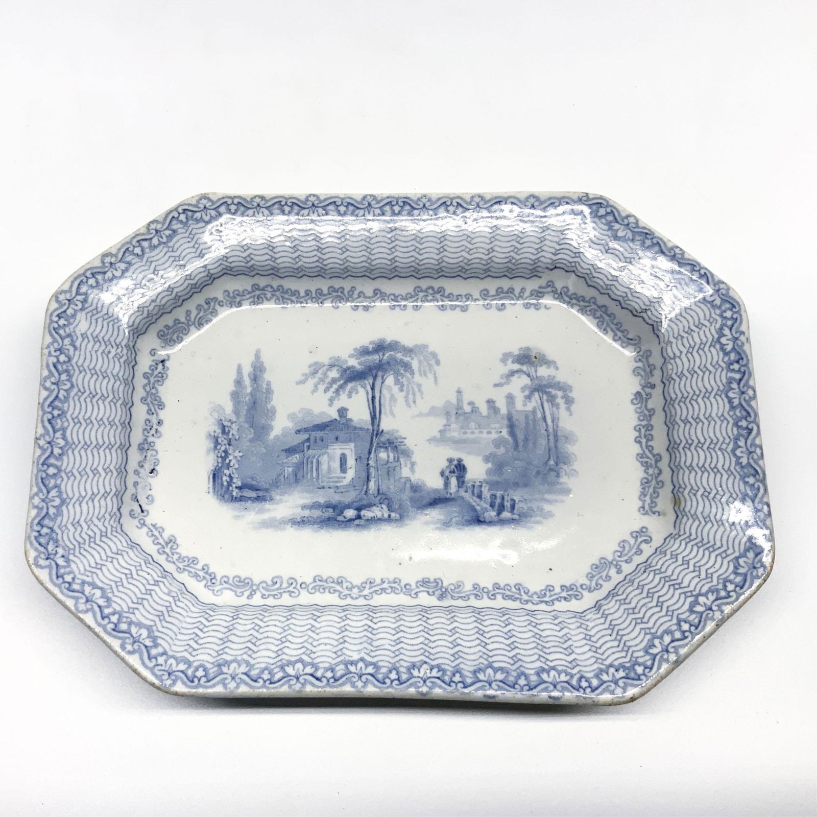 Antique Meir and Son's Blue Transferware Tray (1 of 7)