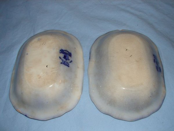Flow blue potato bowls and egg cups - 4