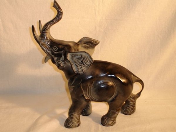 Pair Metal African Bull Elephants - 3