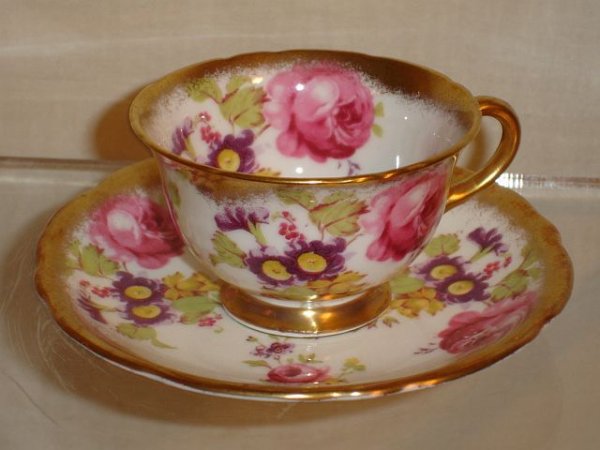 4 Demitasse Bone China Cups and Saucers - 3