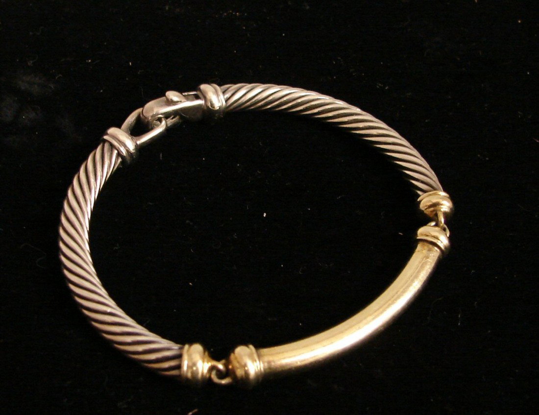 David Yurman bracelet: Sterling and 14 kt gold