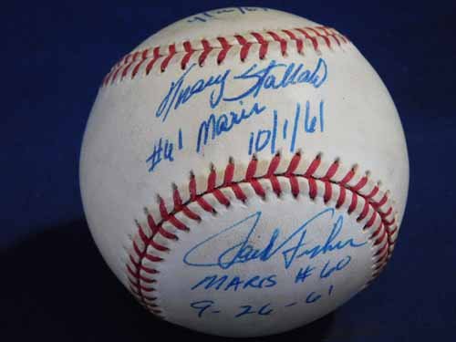 Signed Baseball commemorating Roger Maris 61 home run (1 of 4)