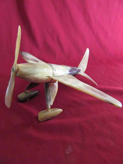 Antler Airplane: Beautifully made airplane model made of antlers.