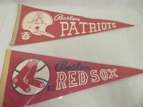 Vintage Boston Partriots and Red Sox Pennants (1 of 3)
