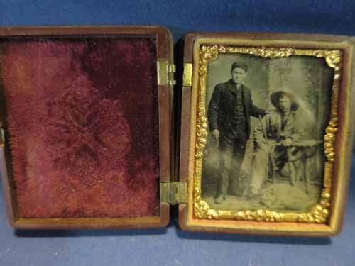Tin Type of Mountain Man, dog, with a Flintlock Rifle: Tin Type of Mountain Man, dog, with a Flintlock Rifle