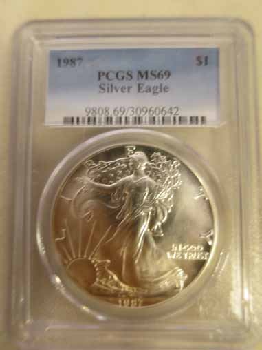1987 Silver Eagle 1 Dollar (1 of 3)