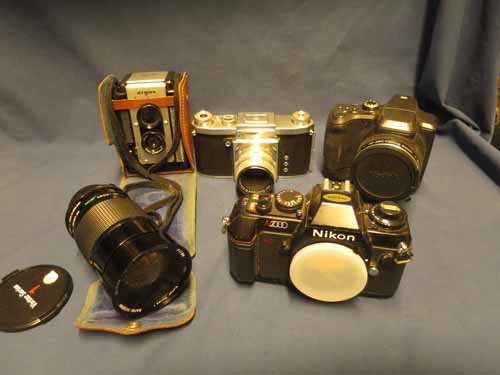 4 Cameras (1 Nikon, 1 Kodak, 1 Argus, 1 Unknown) 1 (1 of 10)