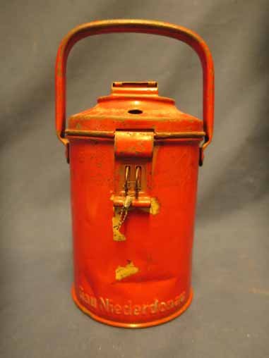 German WWII era "Gau Niederdonau" Donation Canister.: German WWII era "Gau Niederdonau" red Donation Canister used to collect money for the support of German communities in Poland, Austria, and Czechoslovakia. "Gau Niederdonau" refers to the Niederdonau
