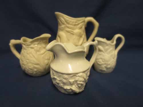 Parian Pottery: Miniature Pitcher, Squirrel Design (1 of 6)