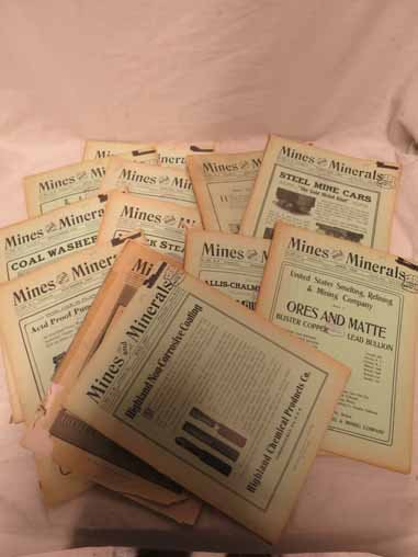 Mines & Minerals 12 volumes all dated 1910. (1 of 3)