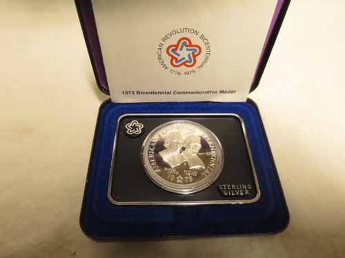 1973 Bicentennial Sterling Silver Medal - Sam Adams and (1 of 3)