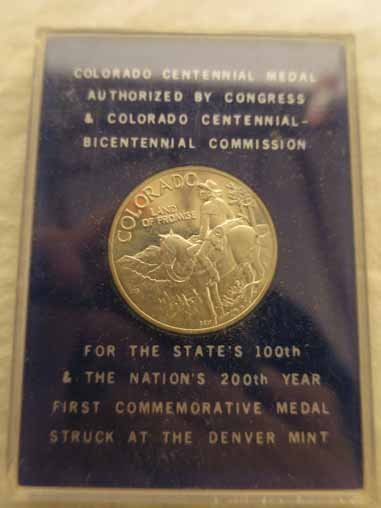 1976 US Mint Colorado Centennial Sterling Silver Medal (1 of 3)