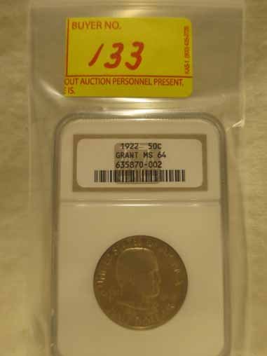 1922 Grant Commemorative Half Dollar NGC MS64 67,405 (1 of 1)