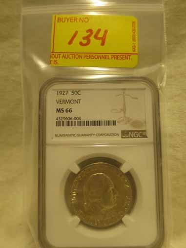 1927 Vermont Commemorative Half Dollar NGC MS66 28,142 (1 of 1)