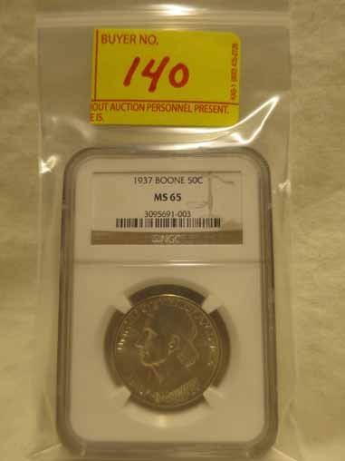 1937 Daniel Boone Commemorative Half Dollar NGC MS65 (1 of 1)