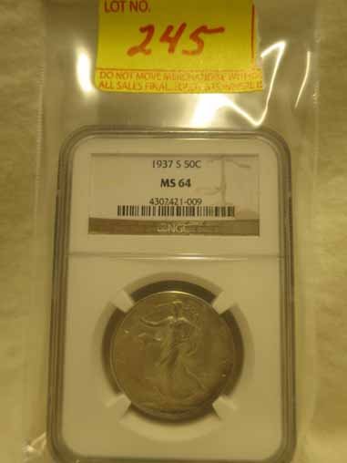 1937-S Walking Liberty Half Dollar NGC MS64 (1 of 1)