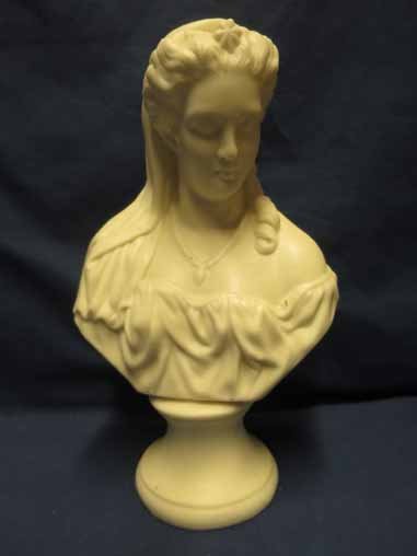 Parian Bust of a Woman, 8.5x5.5.: Parian Bust of a Woman, 8.5x5.5.