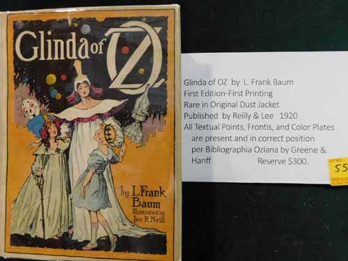 Glinda of OZ Book: Glinda of OZ book by L. Frank Baum First Edition First Printing, rare in original dust jacket, published by Reilly & Lee 1920. Reserve of $300