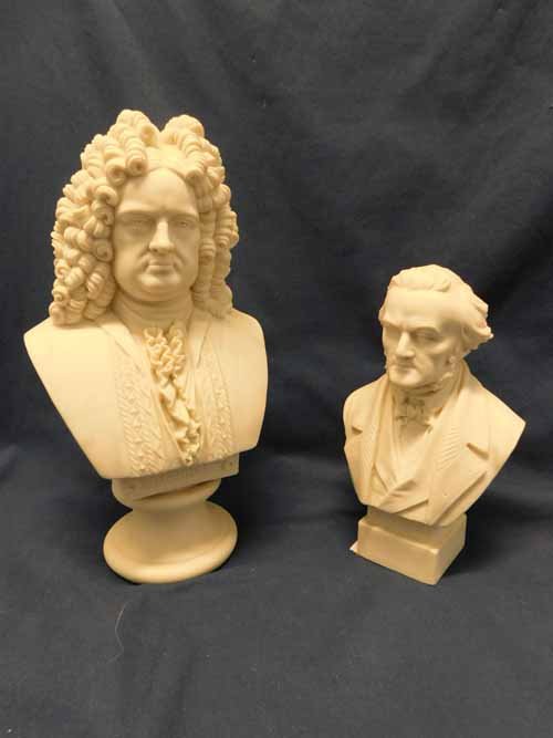 11x6” Handel Parian Bust and 8x5” Wagner Parian Bust: 11x6” Handel Parian Bust and 8x5” Wagner Parian Bust