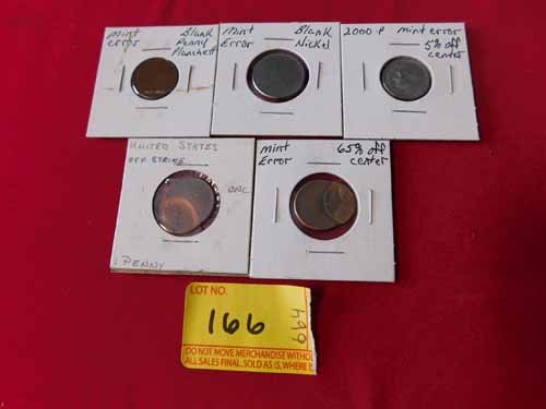 Lot of (5) US Minted Error Coins (1 of 2)