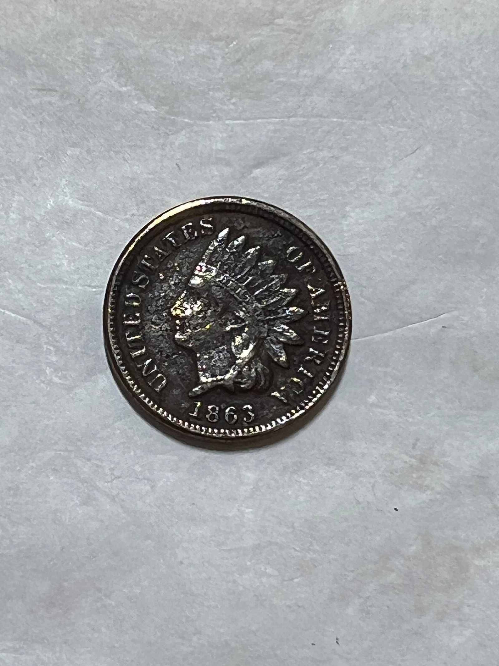 1863 Copper Nickel Indian Head Cent (1 of 2)