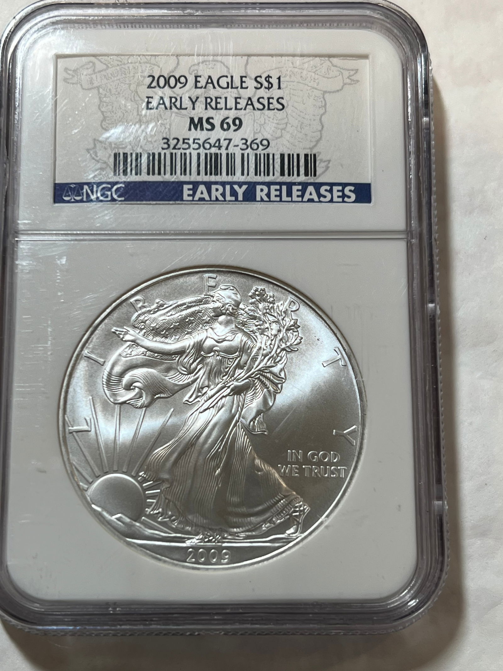 2009 1 oz. Silver American Eagle $1 MS 69 NGC Early Releases (1 of 2)