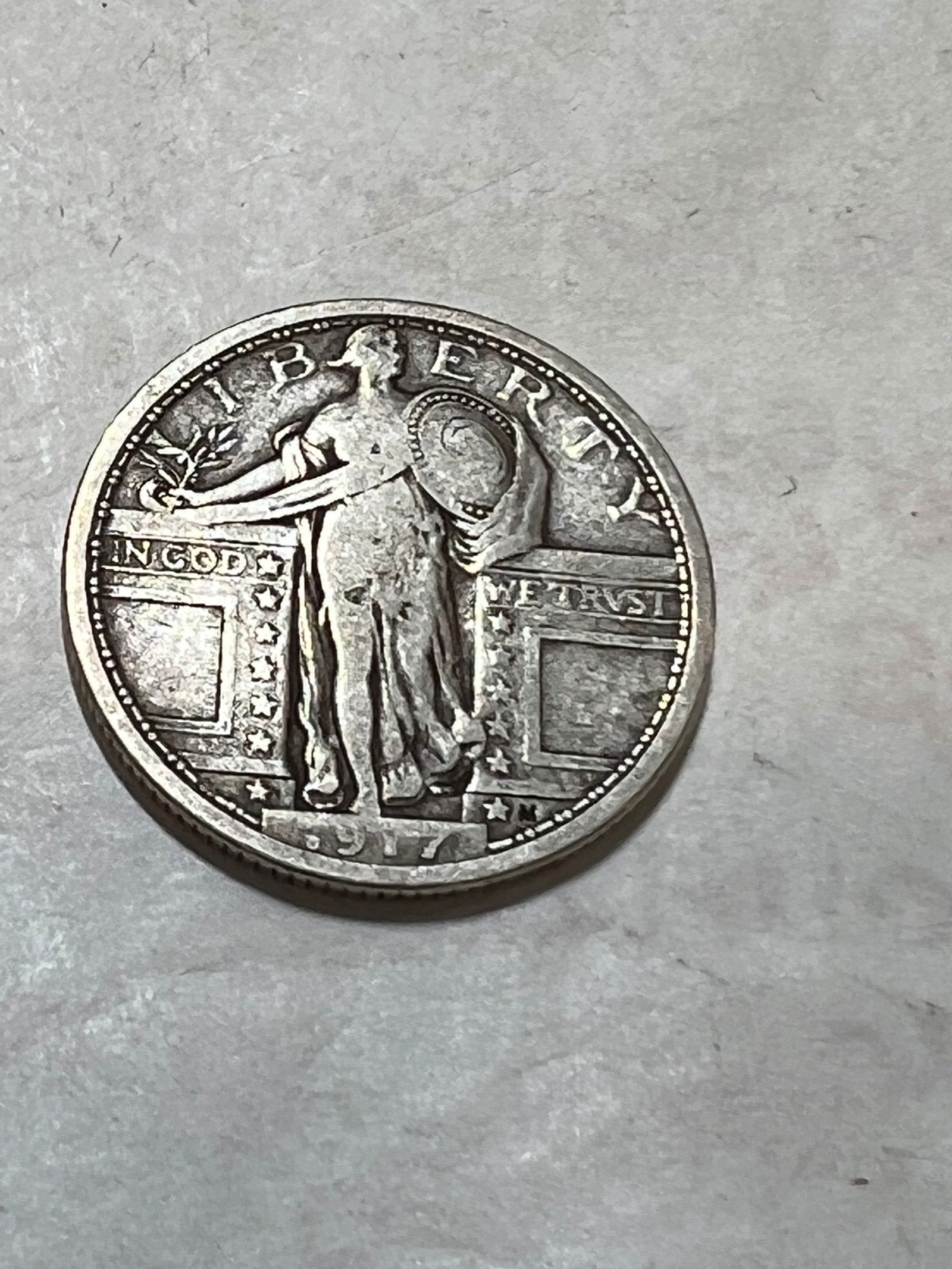 1917 Type I Standing Liberty Quarter VG+ (1 of 2)