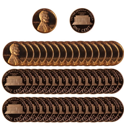 Roll of 1963 Lincoln Cents Proof (1 of 1)