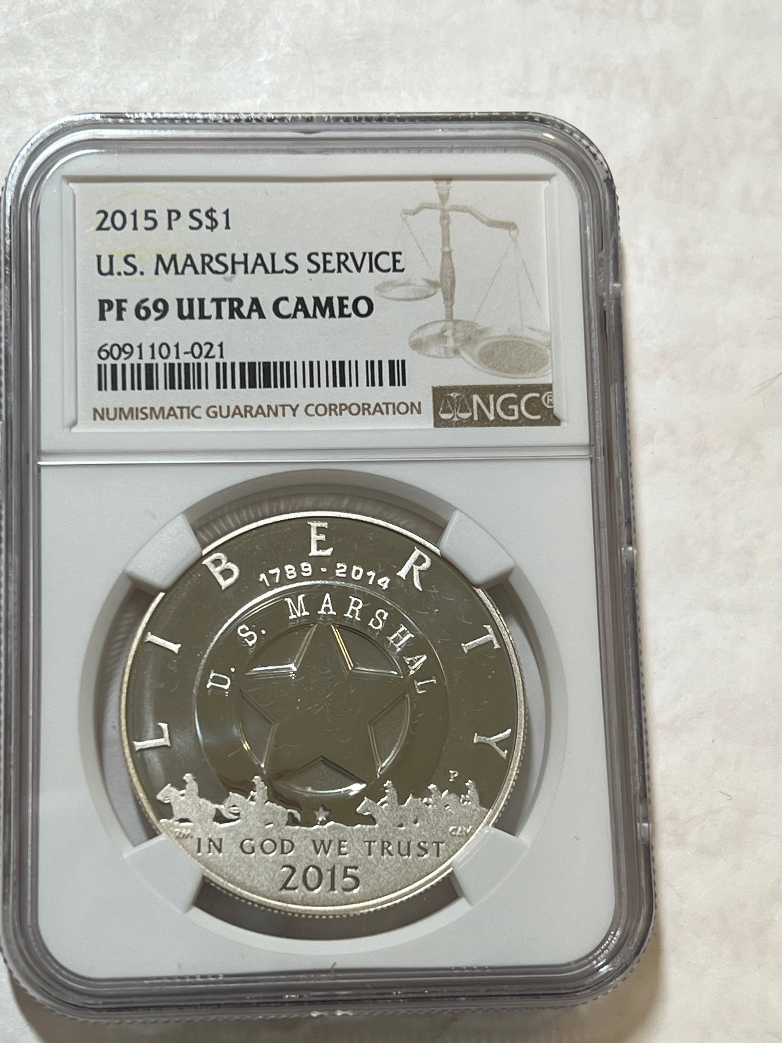 2015 P US Marshalls Service PF 69 ULTRA CAMEO NGC: 2015 P US Marshalls Service PF 69 ULTRA CAMEO NGC
